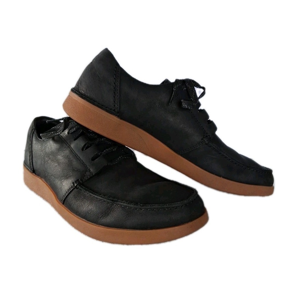 Clarks Oakland Walk Active Sneaker Mens 9 M Black Leather Casual Workwear Shoes